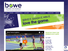 Tablet Screenshot of bowetennisacademy.com